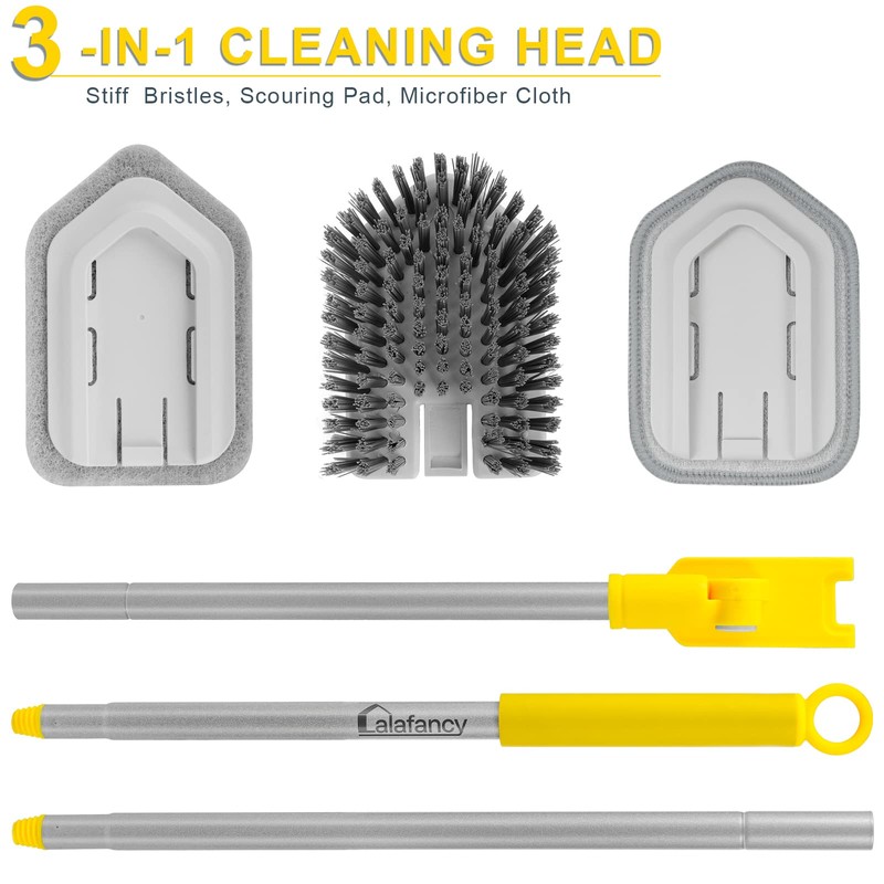 Lalafancy Baseboard Cleaner Tool with Long Handle 3 Reusable Cleaning