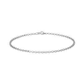 Carissima Gold Women's 9ct White Gold 065 Round Belcher Bracelet 18cm/7''