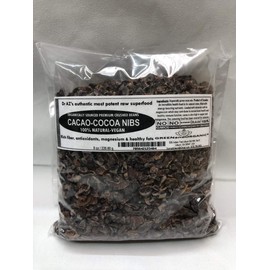 Raw Cacao / Cocoa Nibs 100% Raw Chocolate Arriba Nacional Bean 8oz Bag Unsweetened Chocolate Substitute Keto, Vegan & Non-GMO Antioxidant