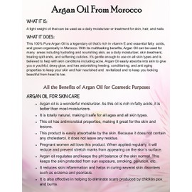 Premium Organic Moroccan Argan Oil | 8oz With Pump | Imported from Morocco | From Raw Unroasted Nuts | 100% Pure | Cold Pressed | Miracle Oil For Every Skin Condition, Hair, Nails, Anti-aging & More
