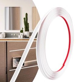 0.25in × 20Ft Peel and Stick Wall Molding Trim - Flexible Self Adhesive Molding Trim for Walls, Edges, Borders, Window Frames, Backsplash Tiles - White (Paintable) Waterproof Trim