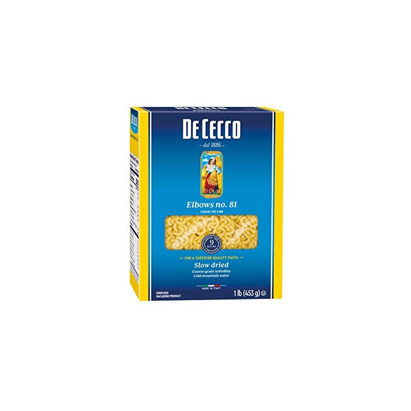 De Cecco Semolina Pasta, Elbows No.81, 1 Pound