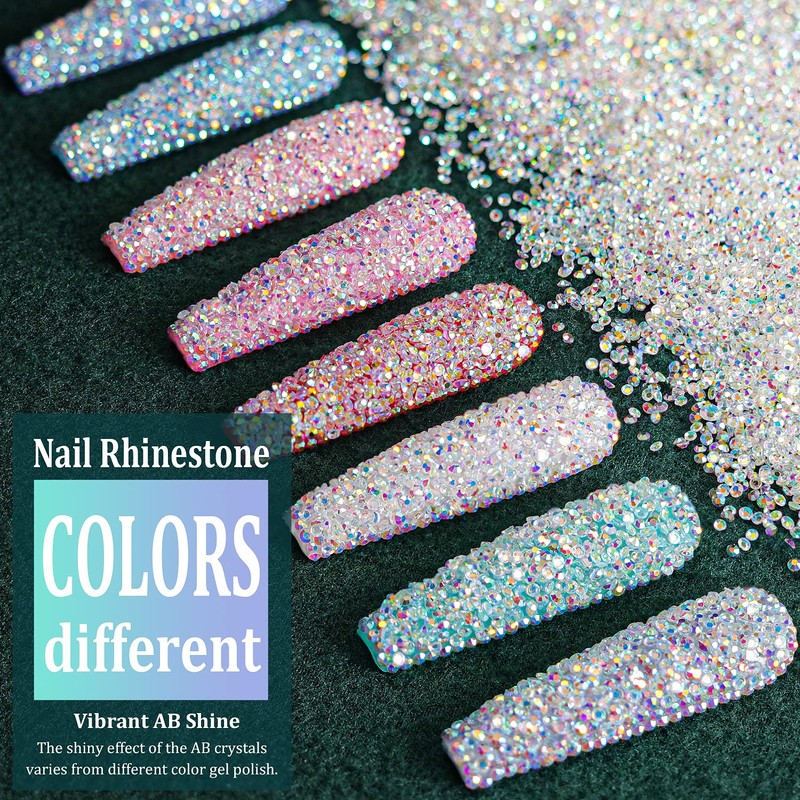 Tiny Nail Rhinestones 15000PCs 1.2mm Ultra Mini Pixie AB Glass