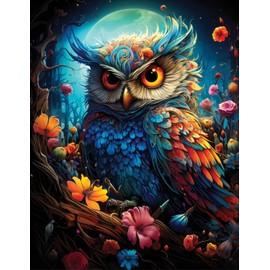 Majestic Value Brand 500 Piece Adult Puzzle of a Colorful Mystical Owl