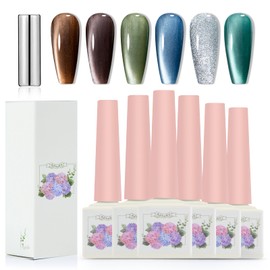 ADHERE Neues Kapitel Serie - 6 Farben 12 ml Glitzernd Katze Auge UV Nagellack Set Magnet Schimmernd Nagellack UV Lacke für Nägel Gellack UV Gel Nagellack uv Lack with Magnet