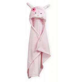 Kids Hooded Blanket Wearable Blanket Soft Cozy Coral Velvet Animal Shaped Cloak for Baby Children Pink Rabbit
