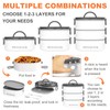 RIKDOKEN Lunch Box, Stackable 3 Layers Containers, Portable 94OZ Large