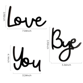 HDGSAFD 2 Sets "Love You and Goodbye" Wooden Sign Wall Decorations, Fashionable And Simple Wall Decorations, Creative Craft Wall Decorations, Home Decoration