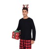 SWOMOG Christmas Pajamas for Women Men Long Sleeve Black Pull