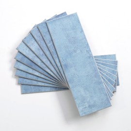 Tilingview 30 PCS Peel and Stick Backsplash Tile for Kitchen/Bathroom/Living Room, 3"x 9" Self-Adhesive Subway Tile for Backsplash, Imitation Glazed Tiles/Handmade Tiles (Matte Sky Blue)