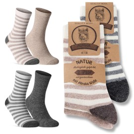 4 Pairs Alpaca Socks Men Women Winter Socks Warm Wool Socks, Anthracite beige