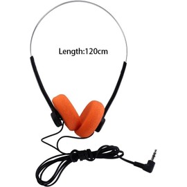 Orange Retro Over-Ear Headphones,Wired Stereo Headphones,Headphone,Lightweight Portable Headphone with Adjustable Headband,Electronics