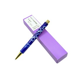 Kiyoteru Japanese tradition Craftsmade Pottery Ball-point pen to turn Sakura tree pattern of the RURI Blue CLK_CTP_304
