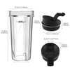 Blender Cups Replacement Parts 2PC, 16oz Ninja Juicer Cups Come
