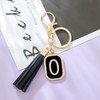 OKAICEN Fashion Cubic Zirconia Crystal Alphabet Initial Letter Keychain Black