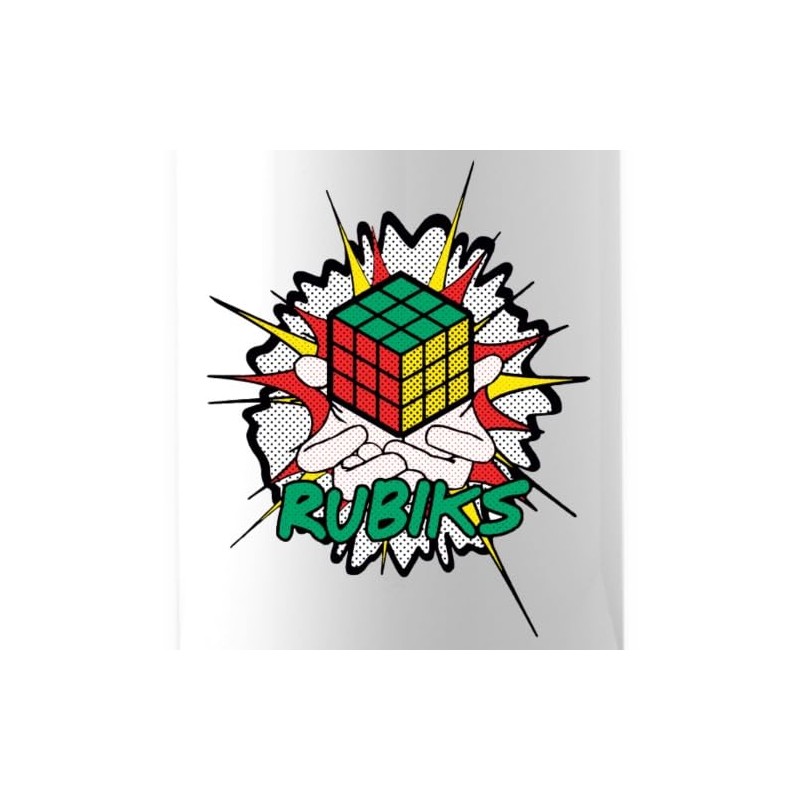 Spreadshirt Magic Rubik's Cube Explosion Insulated Water Bottle, 500 ml,