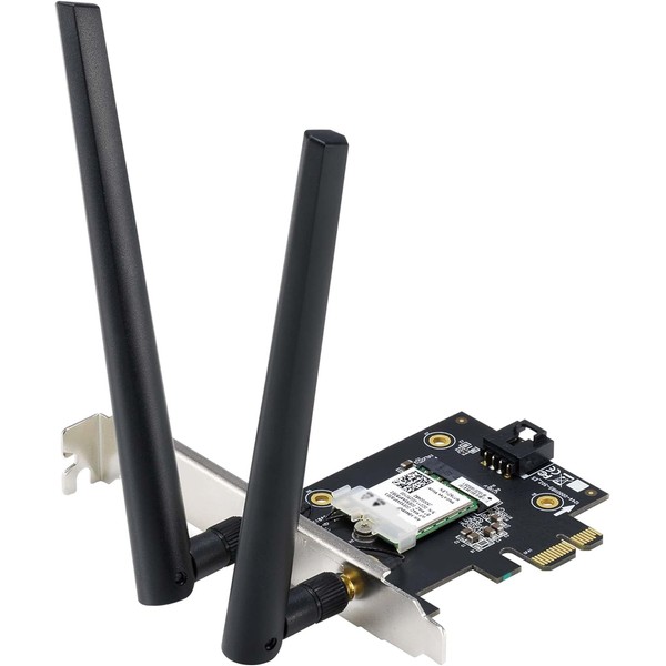 ASUS PCE-AXE5400 WiFi6 6E PCI-E Adapter with 2 External Antennas.