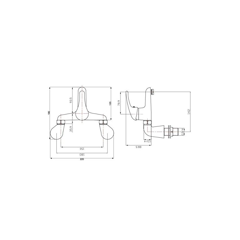VeeBath Egham Modern Round Monobloc Single Lever Bath Mixer Tap