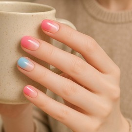 LC Attachable Nail Tips Short Type Short Artificial Nails 24p, 1 piece, 2. Pink Sky[N108] / 엘씨 붙이는 네일팁 숏 타입 짧은 인조손톱 24p, 1개, 2. 핑크스카이[N108]