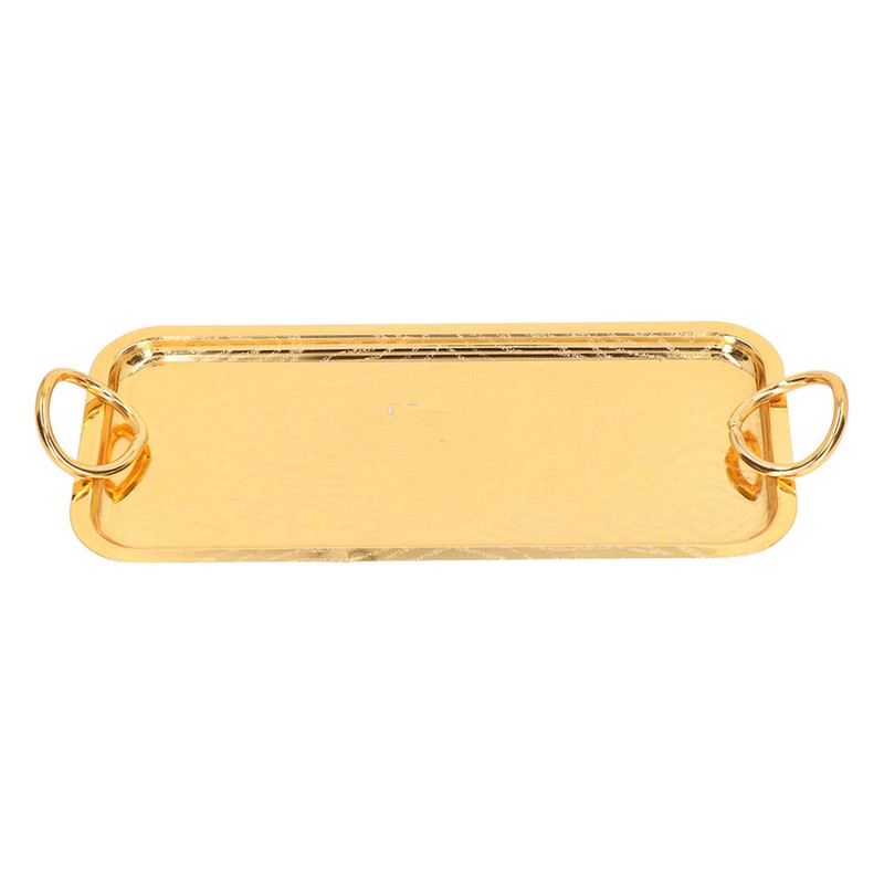 Rectangular Tea Cup Tray Gold Fruit Food Storage Tray with