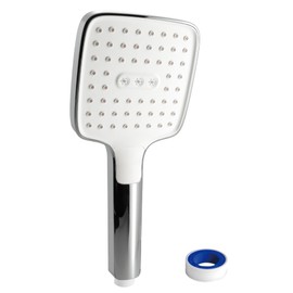 Vancoco Hand Shower with 3 Jet Types and Button Operation - Water Saving Shower Head with Anti-Limescale Function, Adjustable Hand Shower for 3 Modes