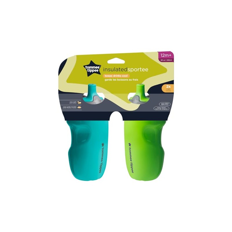 Tommee Tippee Botella isotérmica Sportee de, vaso para sorber para