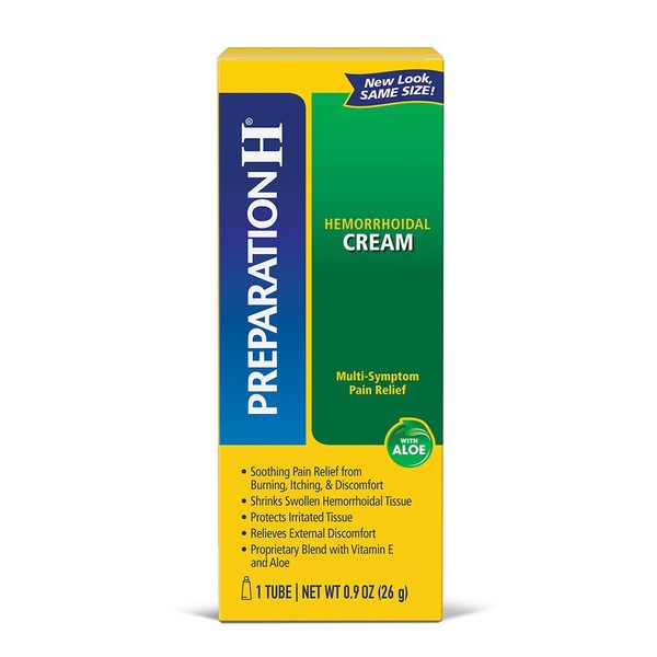 Preparation H Anti-Itch Hemorrhoid Treatment Cream with Hydrocortisone 1%, Maximum Strength Relief, 0.9 Oz
