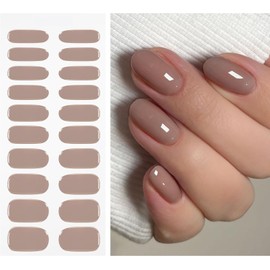 JMEOWIO - Pegatinas de uñas de gel semicuradas para café, tiras y envolturas de uñas de gel UV/LED, accesorios de decoración de arte de uñas