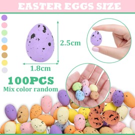 100pcs Easter Mini Eggs Decorations for Kids Easter Day,Artificial Bird Eggs Easter Decorations Speckled Eggs for Kid Art Crafts Easter Eggs Home Mini Easter Stuffers Spring Party Decorations
