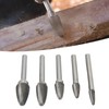 5pcs Carbide Burrs Single Cut Rotary File with 6mm/0.24in Shank