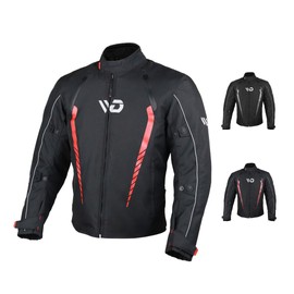 WD Motorcycle Jacket Men 600D Cordura Fabric - Weather Resistant Riding Jacket
