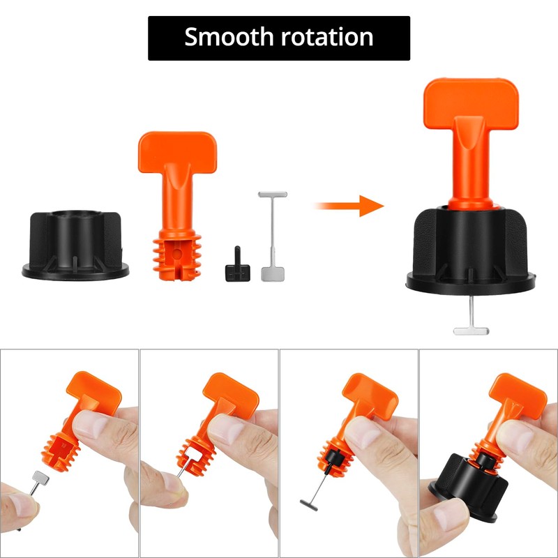 QWORK Tile Leveling System Kit - 200 pcs Levelers, 1000