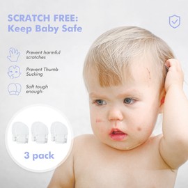 HAPIU Baby Mitten, 3 pack, Cloud&Cloud&Cloud, 0-3 Months