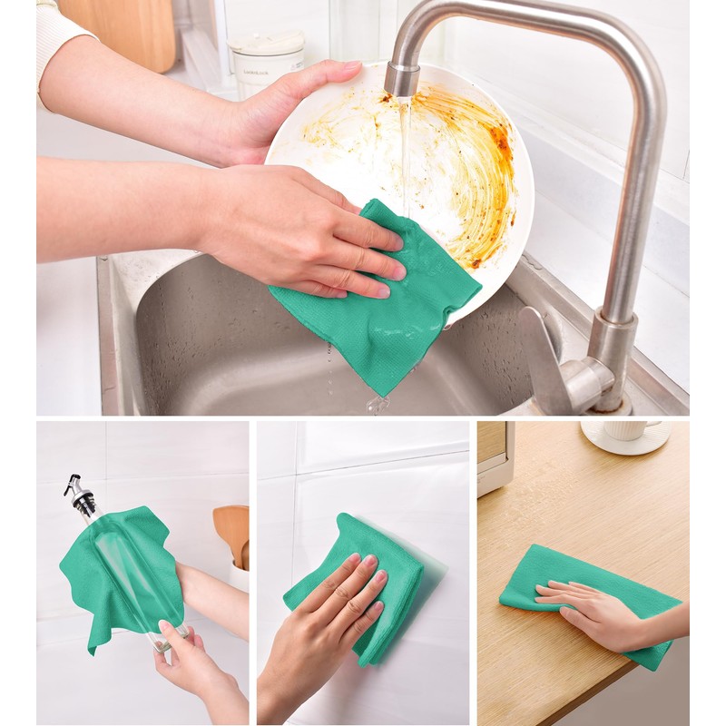 KitchLife Microfiber Cleaning Cloth Roll - Tear-Away Reusable Microfiber Paper