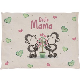 Sheepworld 47417 Cherry Stone Cushion "Beste Mama", 25 cm x 18 cm, Cotton, Gift Box, Multi-Coloured