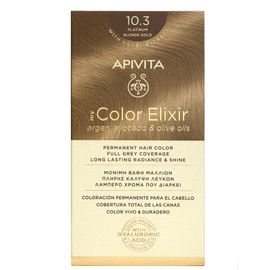 Apivita My Color Elixir No 10.3 Platinum Blonde Honey (Hair Color Cream 50ml & Color Developer 75ml & Post Color Hair Cond 2x15ml)