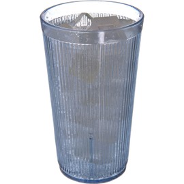 Carlisle FoodService Products Crystalon Stack-All Stackable Tumbler Plastic Tumbler with Ribbed Texture for Restaurants, Catering, Kitchens, Plastic, 21.5 Ounces, Blue