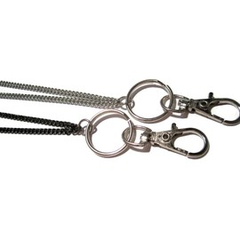 Set of 2 Chain Lanyards - Silver and Gunmetal Set - Id Badge Holder Set - ATLanyards