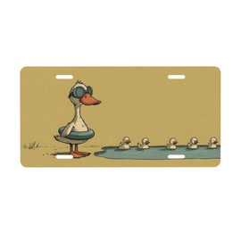License Plate, Funny Duck Animals Front License Plate Aluminum Metal Car Plates Decorative Vanity Tag Decor Novelty Car Tag for Truck SUV Rv Cars Auto Accessory for Women Men 6 X 12 Inch