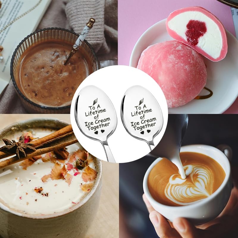 Boyfriend Girlfriend Anniversary Birthday Gifts for Couples Ice Cream Spoon