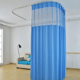 TTZ TTZ Hospital Curtain with Flat Hooks for Hospital Medical Clinic SPA Lab Cubicle Curtain Divider Privacy Screen (Color : Dark Blue, Size : 1(12ft Wide x7ft Tall))
