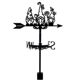 SUPERDANT Gnome Weathervane Vintage Elf Wind Vane Iron Roof Garden Direction Sign Wind Direction Indicator for Outdoor Iron Roof Garden Courtyard Farmhouse Yard Decoration