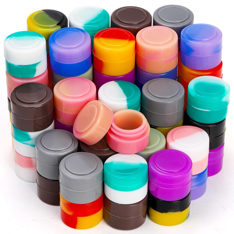 Bekith 100Pcs 2ml Silicone Wax Containers Non-Stick Multi Use Storage