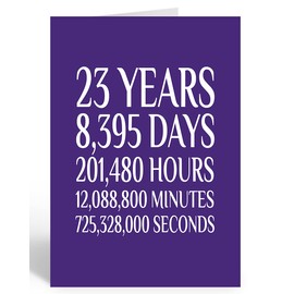 23rd Anniversary Card, Birthday Card - Happy 23rd Anniversary, Blank
