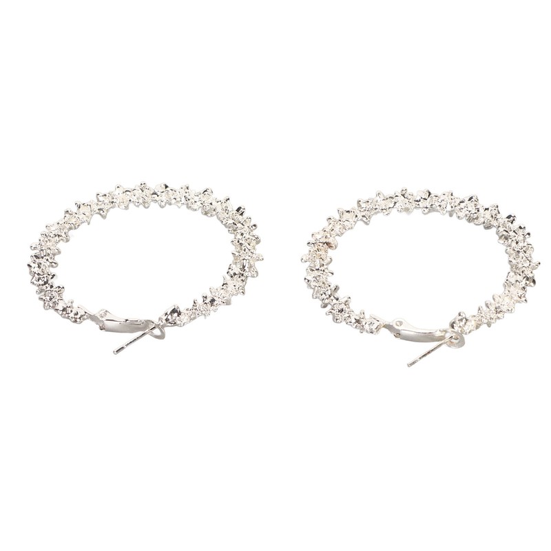 5 Pair Silver Hoop Earrings Retro Simple Lightweight Zinc Alloy