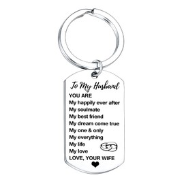 Nfyxcaz Husband Gift Anniversary Keyring for Husband from Wife Christmas Birthday Gift for Husband Husband Keychain Valentine Gifts