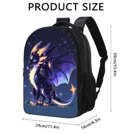KOYI Kids Dragon Backpack Baby Dragon in Galaxy Style Backpack for Boys Girls, 16 Inch Kids Backpacks for Kindergarten, Elementary School Boys and Girls, Childish Animal in Dark Space