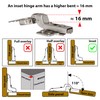 AERZETIX: 4 Invisible 110° Hinges with Shock Absorbing 3D Clip