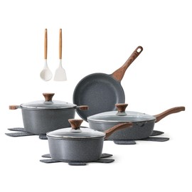 SENSARTE Nonstick Cookware Set 13-Piece, Non Stick Pots and Pans Set with Swiss Granite Coating, Healthy Kitchen Cooking Set, Stay-Cool Handles, PFOA Free
