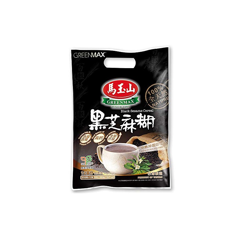 GREENMAX - Black Sesame Cereal (12.7 Oz / 12 Sachets)